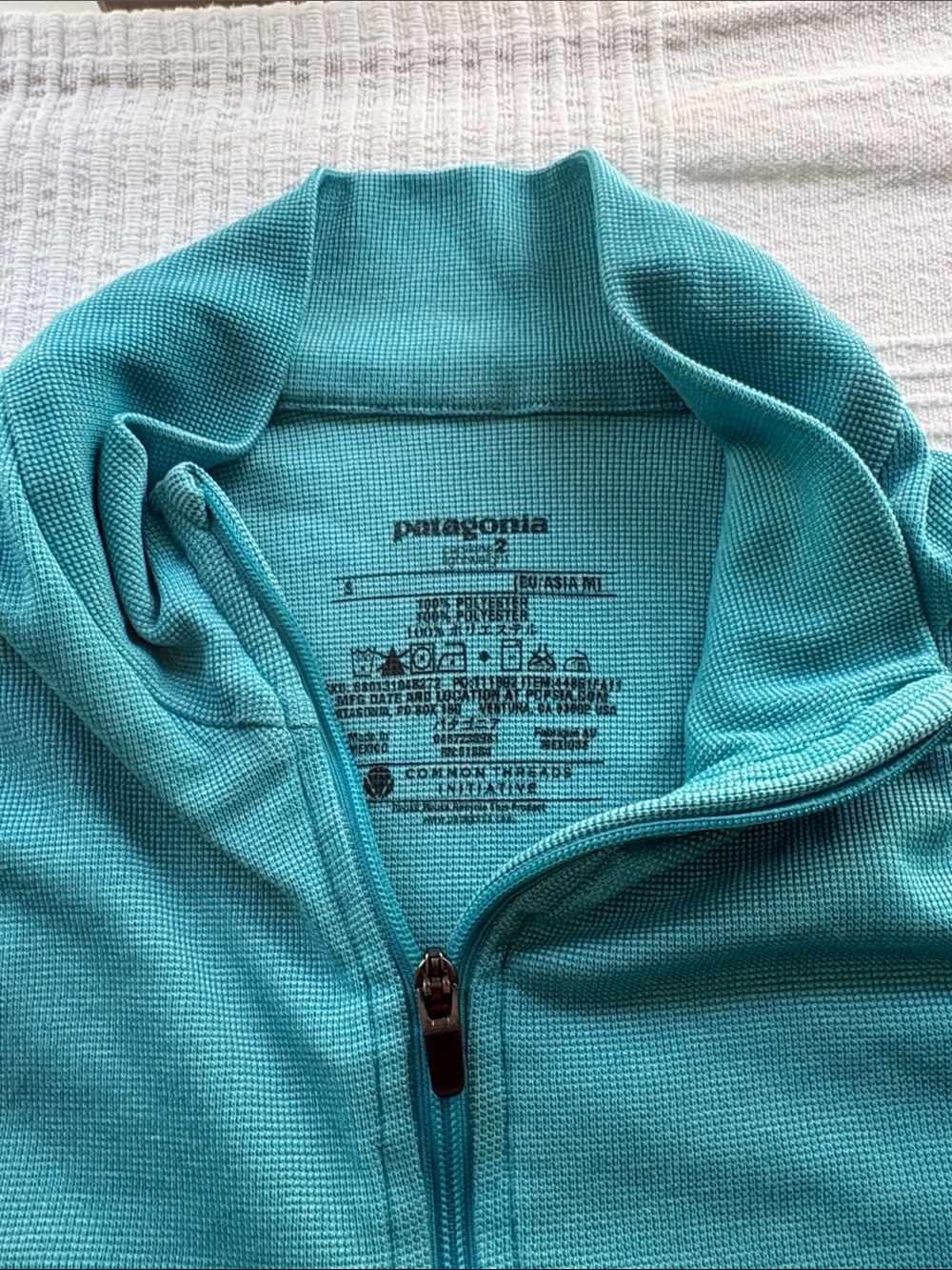 Patagonia Teal Half-Zip Long Sleeve Top - Picture 3 of 5